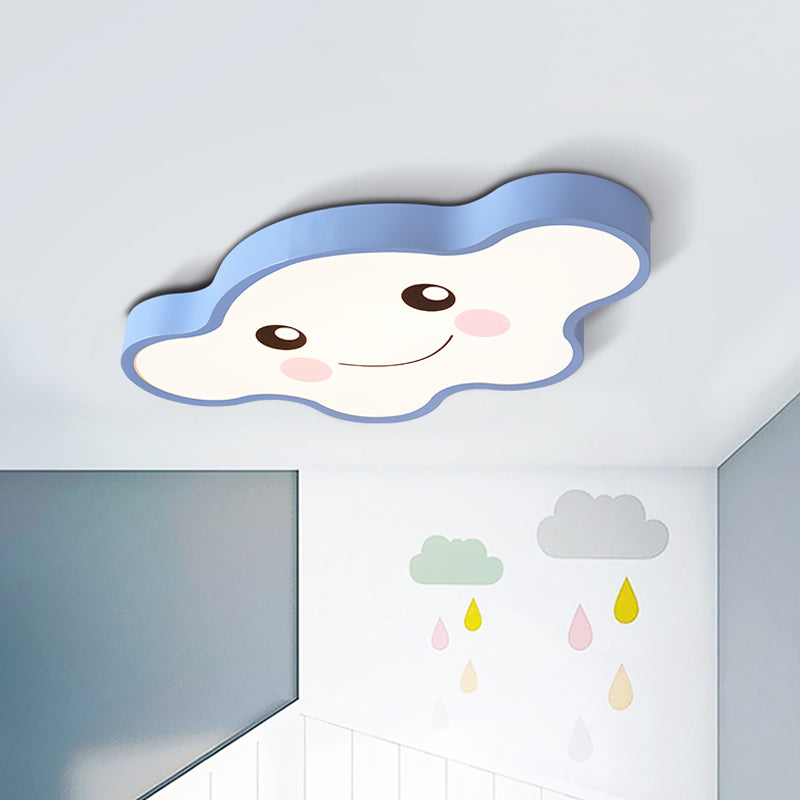 Kids Bedroom LED Ceiling Light Cartoon White/Pink/Blue Flush Mount Fixture with Smile/Dog Acrylic Shade Clearhalo 'Ceiling Lights' 'Close To Ceiling Lights' 'Close to ceiling' 'Flush mount' Lighting' 813010