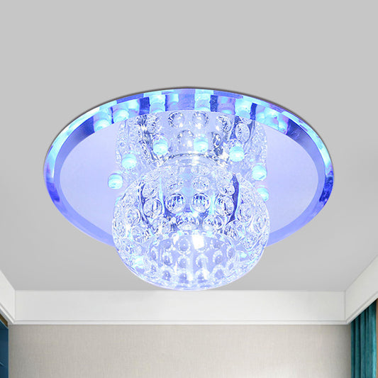 Oval Clear Crystal Orb Ceiling Light Fixture Minimalist LED Corridor Flush Mount Spotlight for Hallway Clear Clearhalo 'Ceiling Lights' 'Close To Ceiling Lights' 'Close to ceiling' 'Flush mount' Lighting' 813033