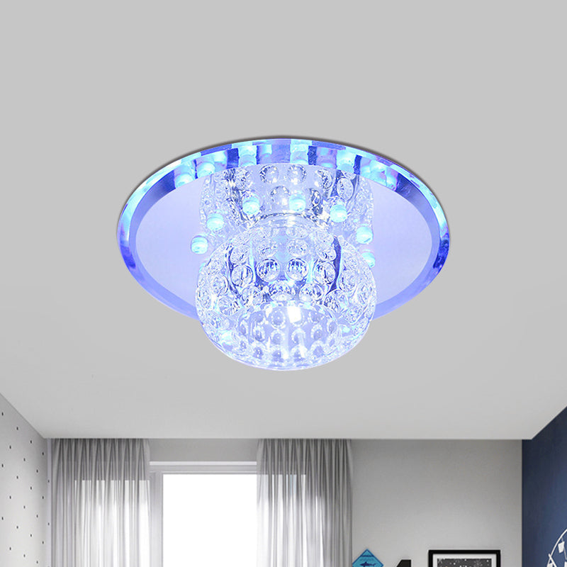 Oval Clear Crystal Orb Ceiling Light Fixture Minimalist LED Corridor Flush Mount Spotlight for Hallway Clearhalo 'Ceiling Lights' 'Close To Ceiling Lights' 'Close to ceiling' 'Flush mount' Lighting' 813034