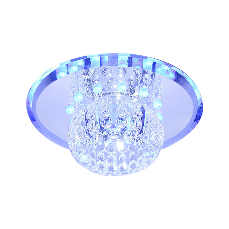 Oval Clear Crystal Orb Ceiling Light Fixture Minimalist LED Corridor Flush Mount Spotlight for Hallway Clearhalo 'Ceiling Lights' 'Close To Ceiling Lights' 'Close to ceiling' 'Flush mount' Lighting' 813035