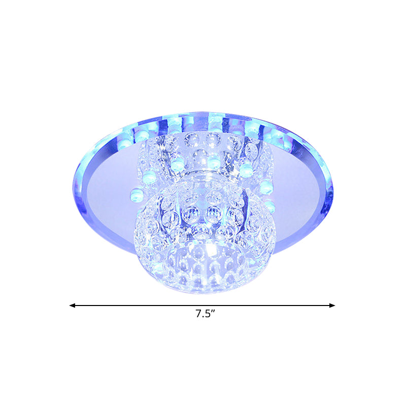 Oval Clear Crystal Orb Ceiling Light Fixture Minimalist LED Corridor Flush Mount Spotlight for Hallway Clearhalo 'Ceiling Lights' 'Close To Ceiling Lights' 'Close to ceiling' 'Flush mount' Lighting' 813036