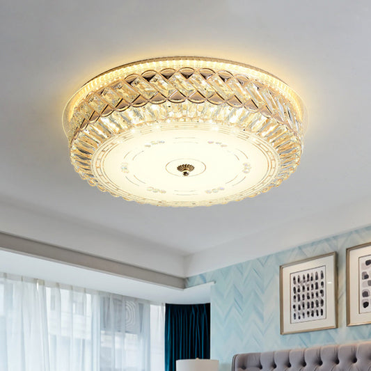 Circular Bedroom Ceiling Mount Lamp Simple Crystal Gold LED Flush Mount Fixture with Diffuser Gold Clearhalo 'Ceiling Lights' 'Close To Ceiling Lights' 'Close to ceiling' 'Flush mount' Lighting' 813064