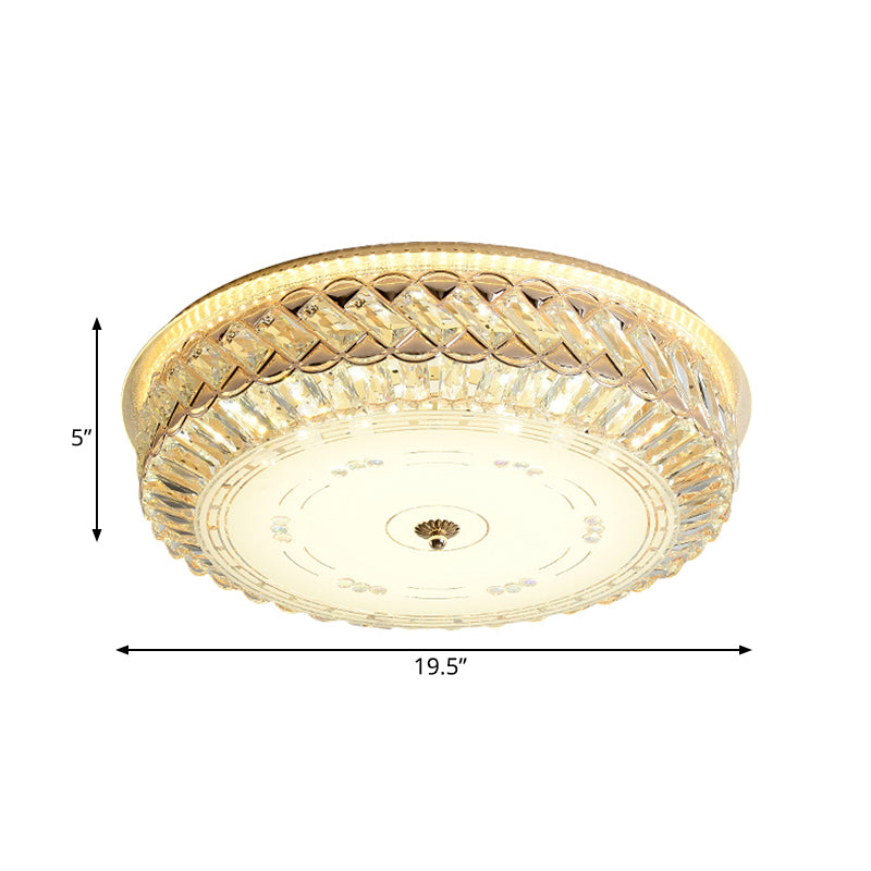 Circular Bedroom Ceiling Mount Lamp Simple Crystal Gold LED Flush Mount Fixture with Diffuser Clearhalo 'Ceiling Lights' 'Close To Ceiling Lights' 'Close to ceiling' 'Flush mount' Lighting' 813067