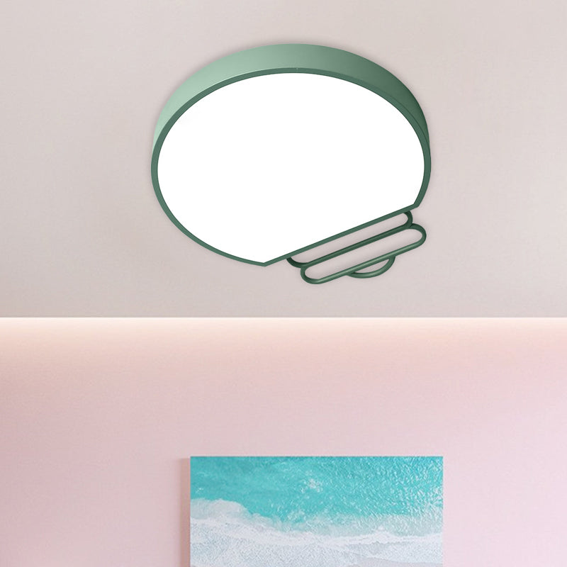 Nordic LED Flush Lighting with Acrylic Shade White/Green/Grey Bulb Shape Ceiling Mounted Lamp Clearhalo 'Ceiling Lights' 'Close To Ceiling Lights' 'Close to ceiling' Lighting' 813109