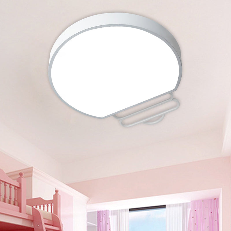 Nordic LED Flush Lighting with Acrylic Shade White/Green/Grey Bulb Shape Ceiling Mounted Lamp White Clearhalo 'Ceiling Lights' 'Close To Ceiling Lights' 'Close to ceiling' Lighting' 813112