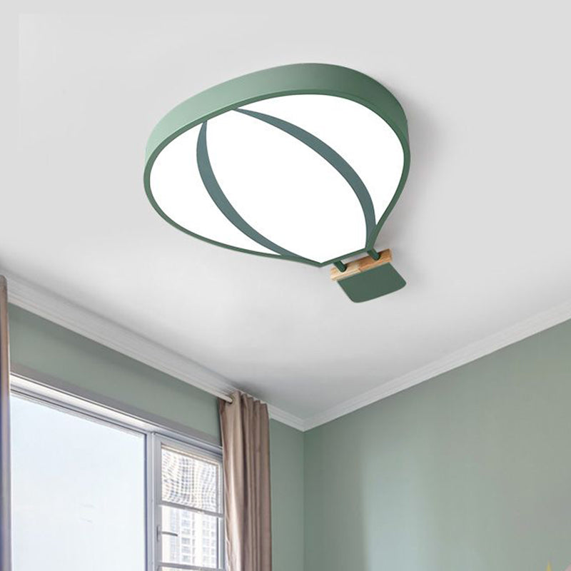 Acrylic Hot Air Balloon Flush Lamp Fixture Nordic LED Flush Light in White/Grey/Green for Child Bedroom Green Clearhalo 'Ceiling Lights' 'Close To Ceiling Lights' 'Close to ceiling' 'Flush mount' Lighting' 813120