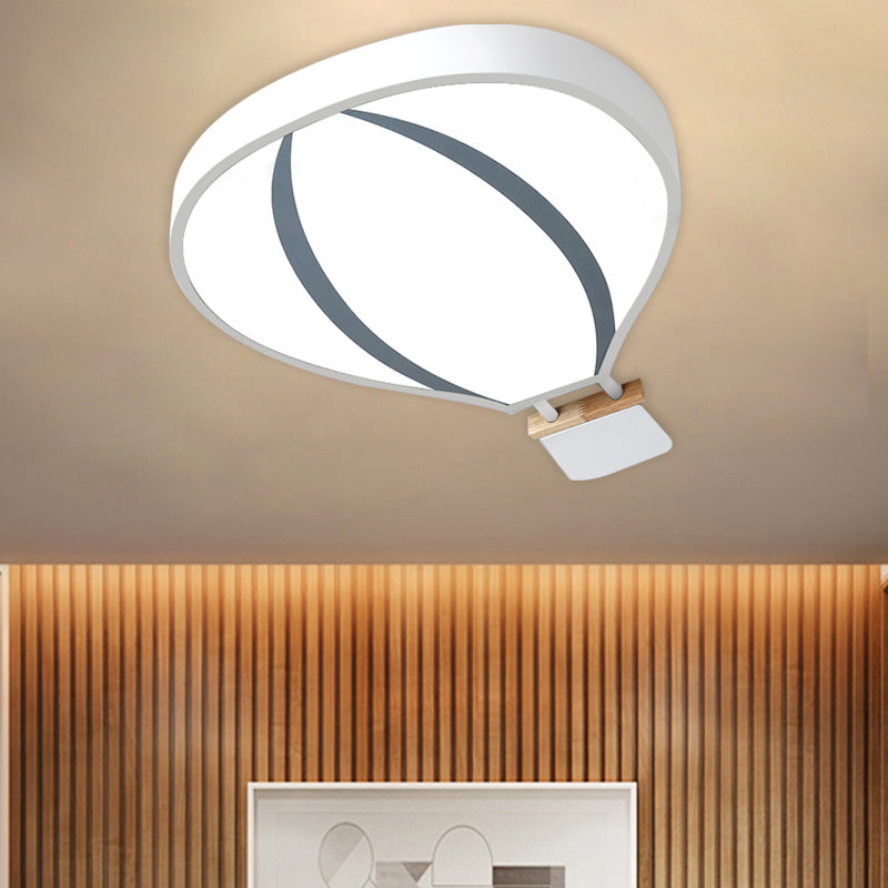 Acrylic Hot Air Balloon Flush Lamp Fixture Nordic LED Flush Light in White/Grey/Green for Child Bedroom White Clearhalo 'Ceiling Lights' 'Close To Ceiling Lights' 'Close to ceiling' 'Flush mount' Lighting' 813124