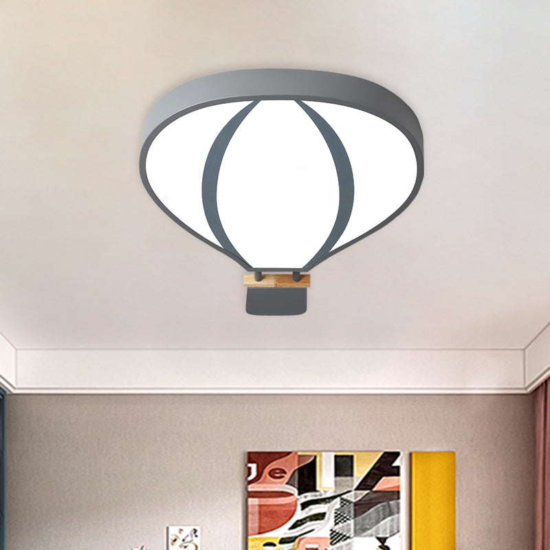 Acrylic Hot Air Balloon Flush Lamp Fixture Nordic LED Flush Light in White/Grey/Green for Child Bedroom Clearhalo 'Ceiling Lights' 'Close To Ceiling Lights' 'Close to ceiling' 'Flush mount' Lighting' 813130