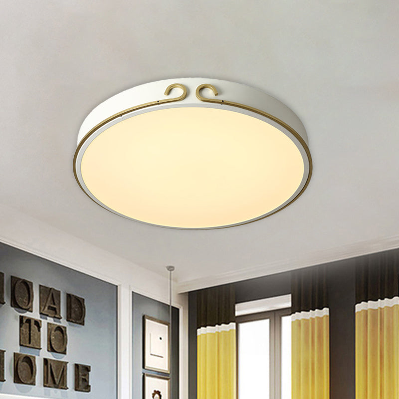 Acrylic Round Flushmount Macaron LED Flush Mount Fixture in White/Grey/Green with Headband Deco Clearhalo 'Ceiling Lights' 'Close To Ceiling Lights' 'Close to ceiling' 'Flush mount' Lighting' 813138