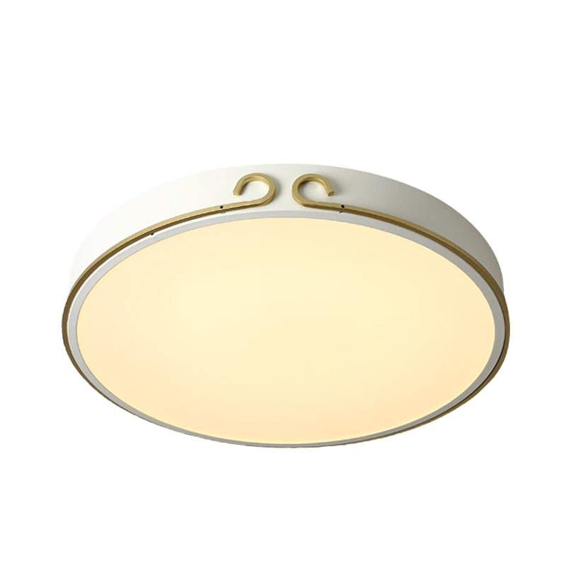 Acrylic Round Flushmount Macaron LED Flush Mount Fixture in White/Grey/Green with Headband Deco Clearhalo 'Ceiling Lights' 'Close To Ceiling Lights' 'Close to ceiling' 'Flush mount' Lighting' 813139