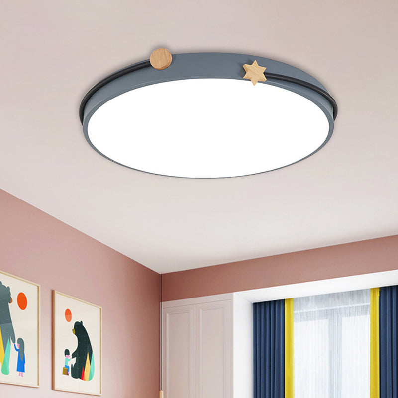 Acrylic Round Ceiling Flush Nordic LED Flush Lamp in White/Green/Blue with Headband Deco for Living Room Clearhalo 'Ceiling Lights' 'Close To Ceiling Lights' 'Close to ceiling' 'Flush mount' Lighting' 813165