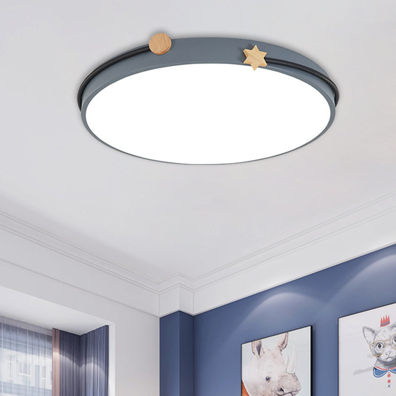 Acrylic Round Ceiling Flush Nordic LED Flush Lamp in White/Green/Blue with Headband Deco for Living Room Clearhalo 'Ceiling Lights' 'Close To Ceiling Lights' 'Close to ceiling' 'Flush mount' Lighting' 813166