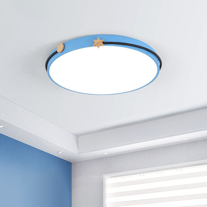 Acrylic Round Ceiling Flush Nordic LED Flush Lamp in White/Green/Blue with Headband Deco for Living Room Clearhalo 'Ceiling Lights' 'Close To Ceiling Lights' 'Close to ceiling' 'Flush mount' Lighting' 813169