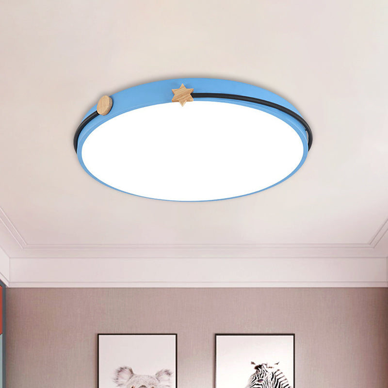 Acrylic Round Ceiling Flush Nordic LED Flush Lamp in White/Green/Blue with Headband Deco for Living Room Clearhalo 'Ceiling Lights' 'Close To Ceiling Lights' 'Close to ceiling' 'Flush mount' Lighting' 813170