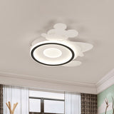 Metal Cartoon Mouse Flush Lighting Nordic LED White-Black Flush Lamp Fixture in Warm/White Light Clearhalo 'Ceiling Lights' 'Close To Ceiling Lights' 'Close to ceiling' 'Flush mount' Lighting' 813214