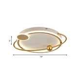 Gold Round Flush Lamp Fixture with Starry Sky Design Nordic LED Acrylic Flush Mount in White/Warm Light Clearhalo 'Ceiling Lights' 'Close To Ceiling Lights' 'Close to ceiling' 'Flush mount' Lighting' 813228