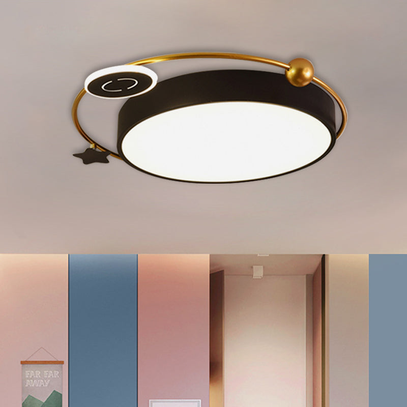 Cloud/Sun/Moon Shape Flush Mount Lighting Nordic Acrylic LED Bedroom Flush Lamp Fixture in Black and Gold Black Sun Clearhalo 'Ceiling Lights' 'Close To Ceiling Lights' 'Close to ceiling' 'Flush mount' Lighting' 813229