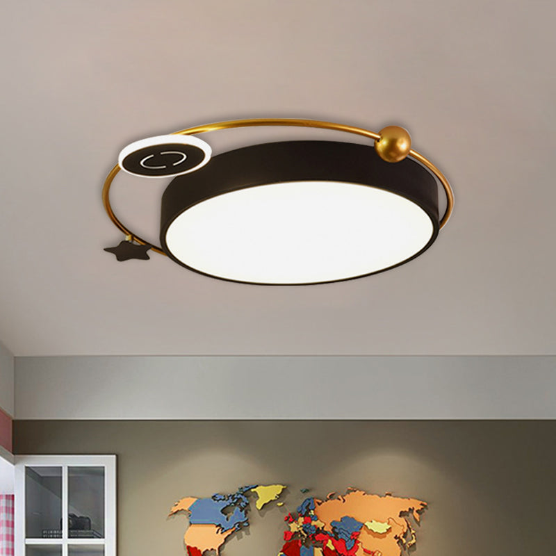 Cloud/Sun/Moon Shape Flush Mount Lighting Nordic Acrylic LED Bedroom Flush Lamp Fixture in Black and Gold Clearhalo 'Ceiling Lights' 'Close To Ceiling Lights' 'Close to ceiling' 'Flush mount' Lighting' 813230