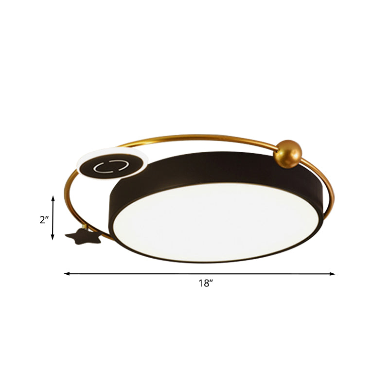 Cloud/Sun/Moon Shape Flush Mount Lighting Nordic Acrylic LED Bedroom Flush Lamp Fixture in Black and Gold Clearhalo 'Ceiling Lights' 'Close To Ceiling Lights' 'Close to ceiling' 'Flush mount' Lighting' 813232