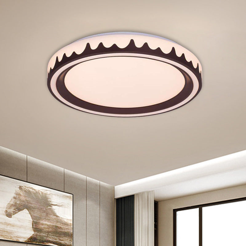 White/Gold/Coffee Circle Flush Light Fixture Modernist LED Acrylic Flush Mounted Lamp for Living Room Clearhalo 'Ceiling Lights' 'Close To Ceiling Lights' 'Close to ceiling' 'Flush mount' Lighting' 813252