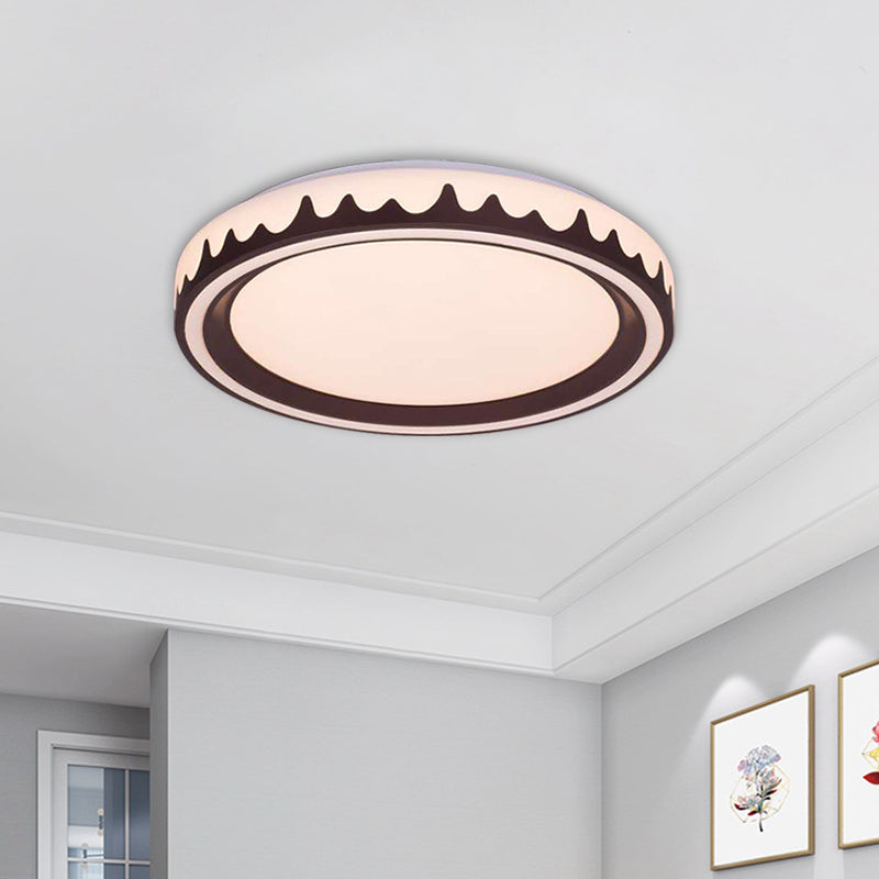 White/Gold/Coffee Circle Flush Light Fixture Modernist LED Acrylic Flush Mounted Lamp for Living Room Clearhalo 'Ceiling Lights' 'Close To Ceiling Lights' 'Close to ceiling' 'Flush mount' Lighting' 813253