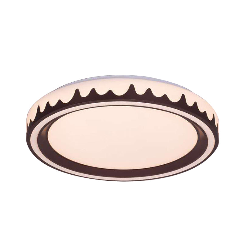 White/Gold/Coffee Circle Flush Light Fixture Modernist LED Acrylic Flush Mounted Lamp for Living Room Clearhalo 'Ceiling Lights' 'Close To Ceiling Lights' 'Close to ceiling' 'Flush mount' Lighting' 813254