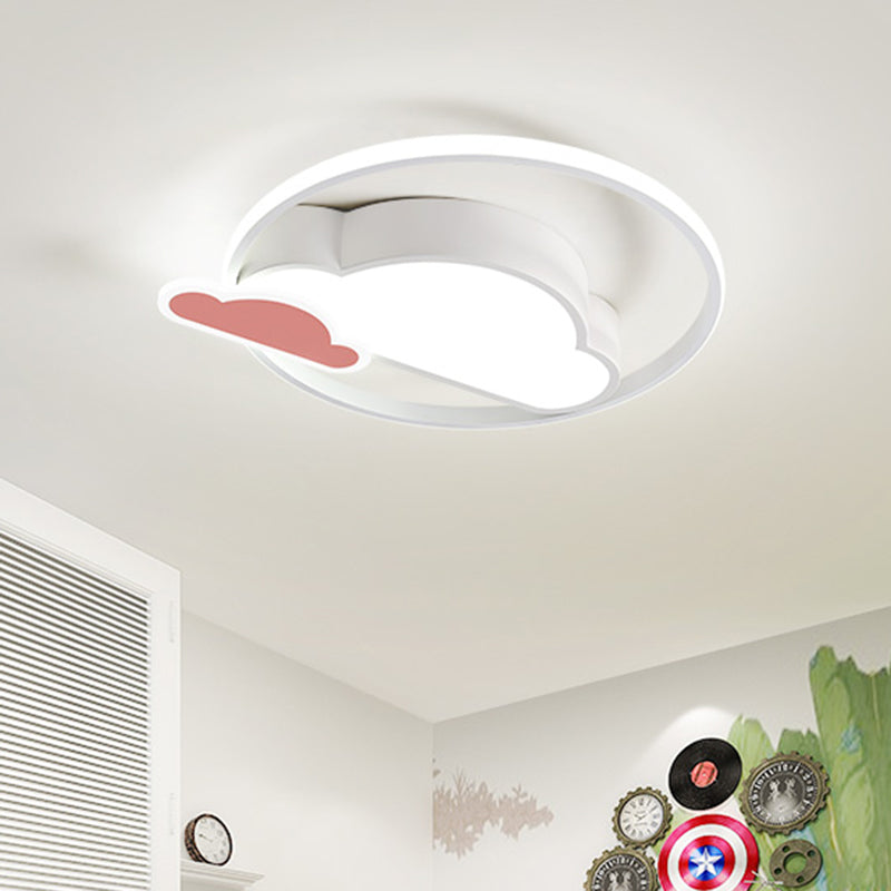 Cloud Shaped Bedroom Flushmount Light Acrylic LED Nordic Flush Mount Ceiling Lamp in White/Pink White Clearhalo 'Ceiling Lights' 'Close To Ceiling Lights' 'Close to ceiling' 'Flush mount' Lighting' 813267