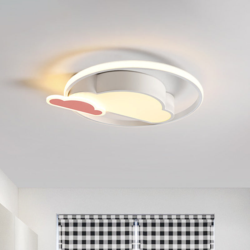 Cloud Shaped Bedroom Flushmount Light Acrylic LED Nordic Flush Mount Ceiling Lamp in White/Pink Clearhalo 'Ceiling Lights' 'Close To Ceiling Lights' 'Close to ceiling' 'Flush mount' Lighting' 813268