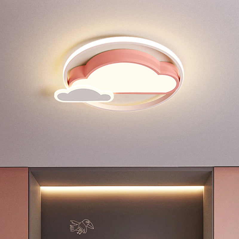 Cloud Shaped Bedroom Flushmount Light Acrylic LED Nordic Flush Mount Ceiling Lamp in White/Pink Clearhalo 'Ceiling Lights' 'Close To Ceiling Lights' 'Close to ceiling' 'Flush mount' Lighting' 813272