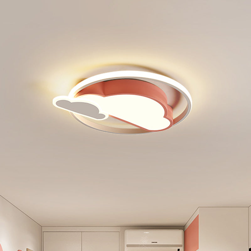 Cloud Shaped Bedroom Flushmount Light Acrylic LED Nordic Flush Mount Ceiling Lamp in White/Pink Clearhalo 'Ceiling Lights' 'Close To Ceiling Lights' 'Close to ceiling' 'Flush mount' Lighting' 813273