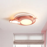 Cartoon Nebula Flush Lighting Acrylic LED Bedroom Ceiling Mount Fixture in Pink, White/Warm Light Clearhalo 'Ceiling Lights' 'Close To Ceiling Lights' 'Close to ceiling' 'Flush mount' Lighting' 813276