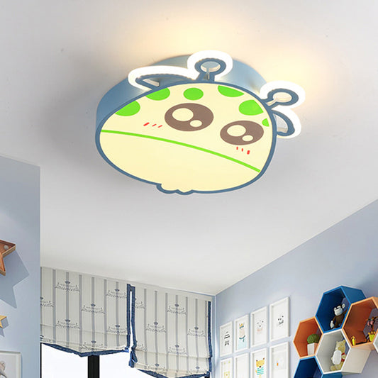 Giraffe Head Flush Ceiling Light Cartoon Acrylic Pink/Blue Finish LED Flush Mounted Lamp for Kids Room Blue Clearhalo 'Ceiling Lights' 'Close To Ceiling Lights' 'Close to ceiling' 'Flush mount' Lighting' 813283