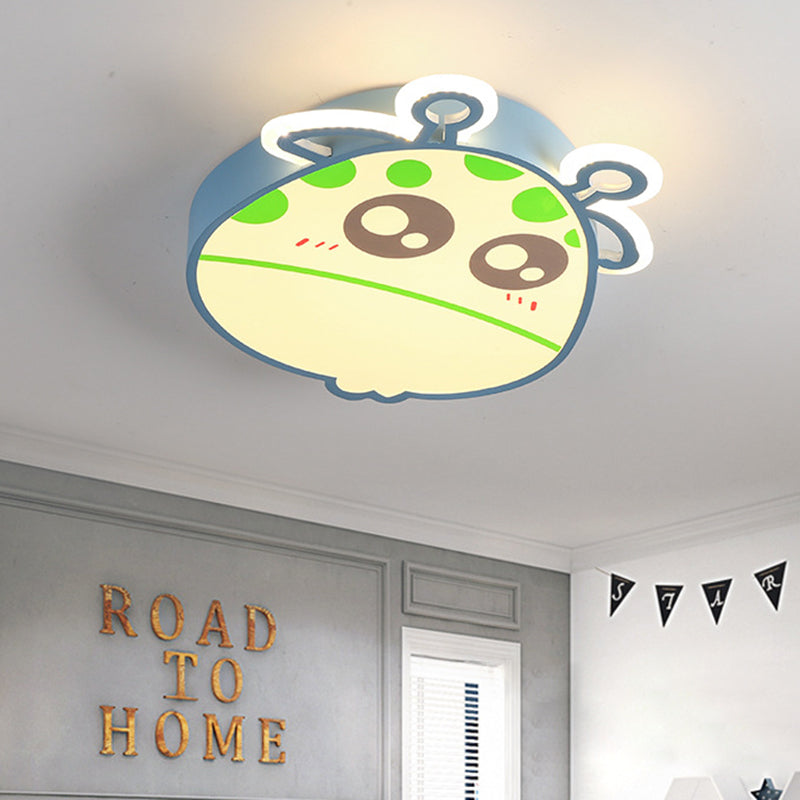 Giraffe Head Flush Ceiling Light Cartoon Acrylic Pink/Blue Finish LED Flush Mounted Lamp for Kids Room Clearhalo 'Ceiling Lights' 'Close To Ceiling Lights' 'Close to ceiling' 'Flush mount' Lighting' 813284