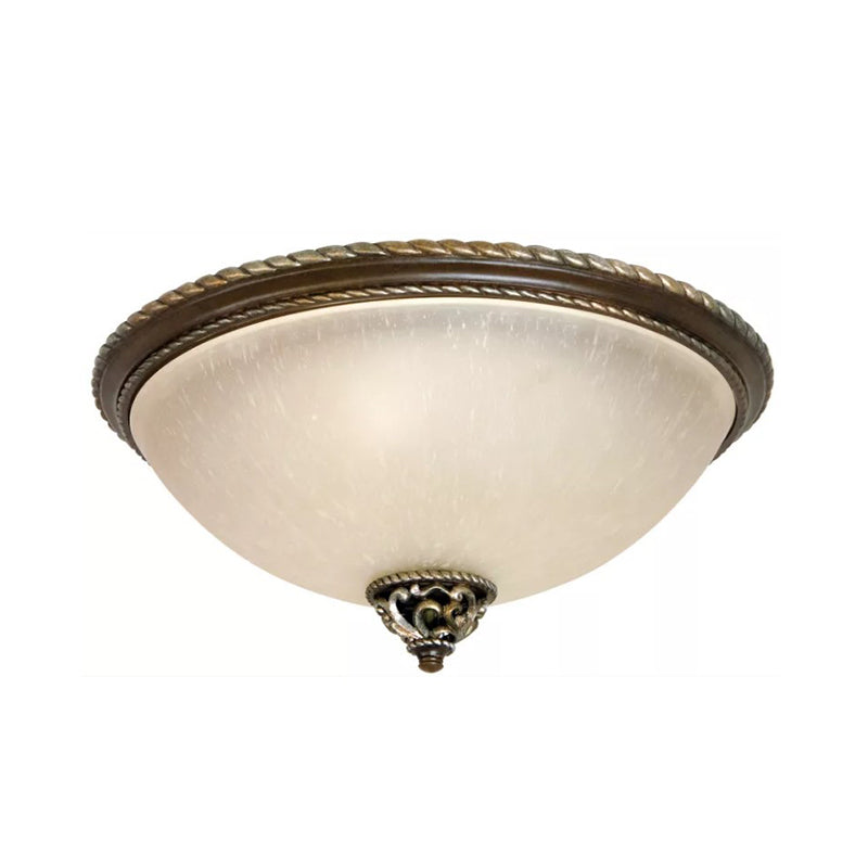 3 Heads Flush Mount Light Retro Dome Frosted Glass Ceiling Mounted Fixture in Black Clearhalo 'Ceiling Lights' 'Close To Ceiling Lights' 'Close to ceiling' 'Flush mount' Lighting' 813353