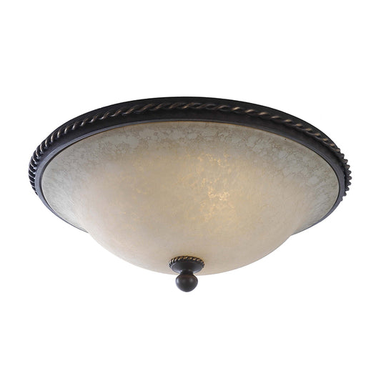 Traditionalist Dome Ceiling Light 3 Heads Frosted Glass Flush Mount Lighting in Black Clearhalo 'Ceiling Lights' 'Close To Ceiling Lights' 'Close to ceiling' 'Flush mount' Lighting' 813357