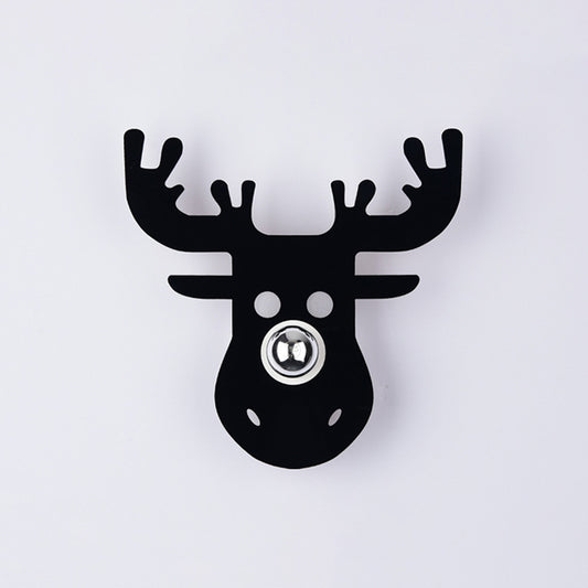 Single Head Bedroom Sconce Lighting Modern Black Wall Light with Deer Metal Shade Clearhalo 'Wall Lamps & Sconces' 'Wall Lights' Lighting' 813758