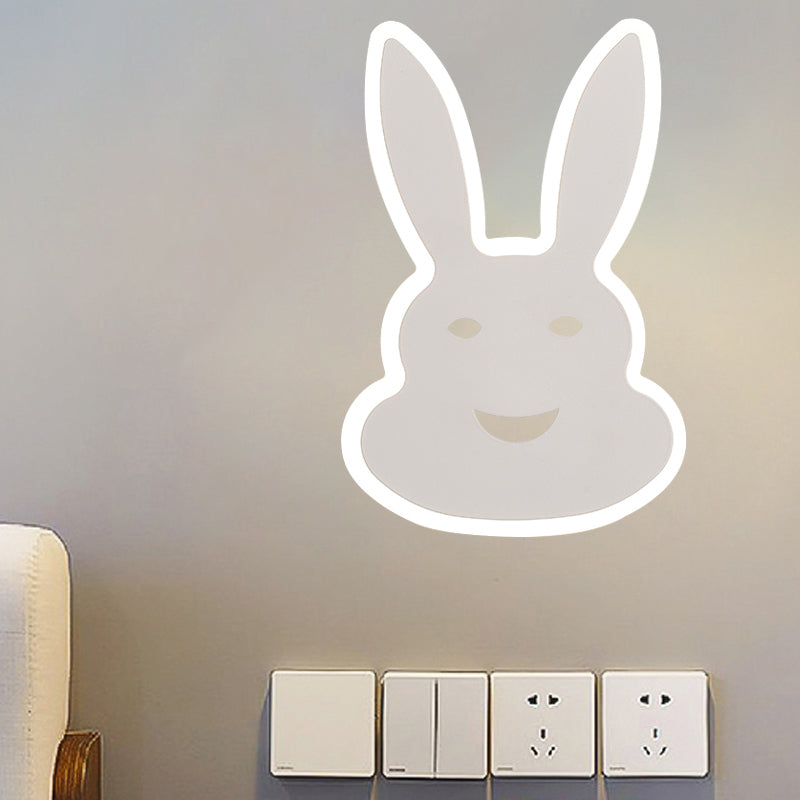 Macaroon Rabbit/Fish Wall Lamp Iron Children Bedroom LED Wall Sconce Lighting Fixture in White/Pink/Blue Clearhalo 'Wall Lamps & Sconces' 'Wall Lights' Lighting' 813834