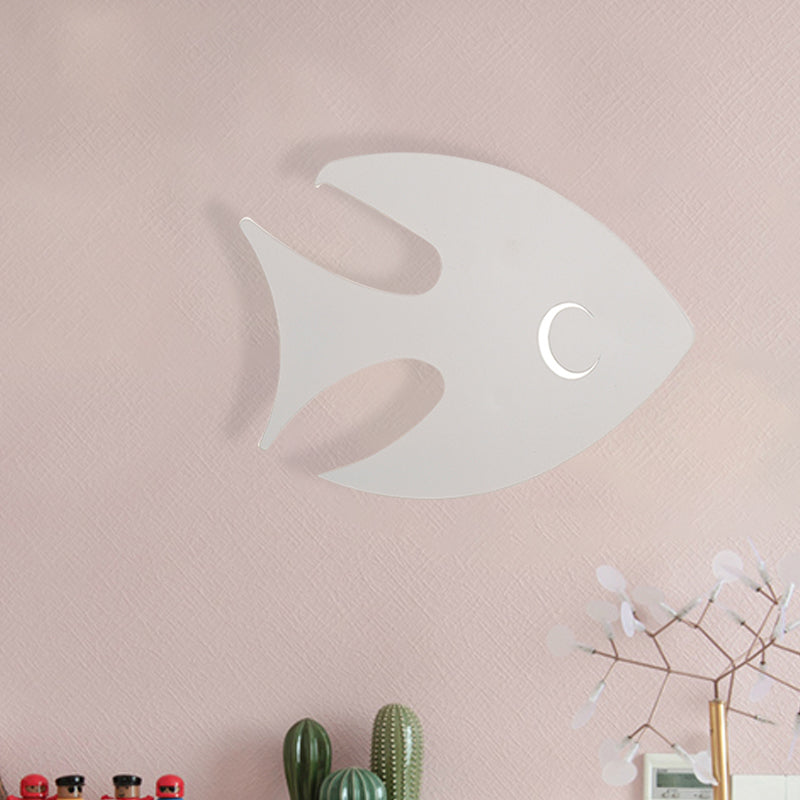 Macaroon Rabbit/Fish Wall Lamp Iron Children Bedroom LED Wall Sconce Lighting Fixture in White/Pink/Blue Clearhalo 'Wall Lamps & Sconces' 'Wall Lights' Lighting' 813846