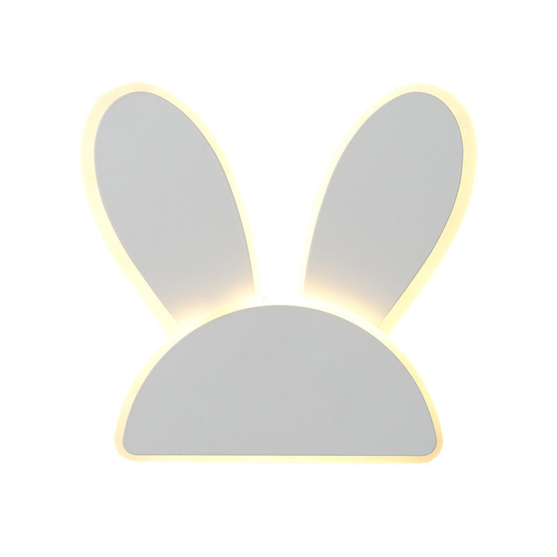 Rabbit Wall Sconce Light Fixture Kids Iron Black/White LED Wall Mounted Lighting for Living Room Clearhalo 'Wall Lamps & Sconces' 'Wall Lights' Lighting' 813855