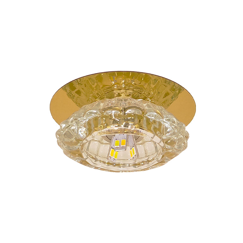 Flower Clear Faceted Crystal Flush Light Fixture Minimalist LED Corridor Close to Ceiling Lamp Clearhalo 'Ceiling Lights' 'Close To Ceiling Lights' 'Close to ceiling' 'Flush mount' Lighting' 813988