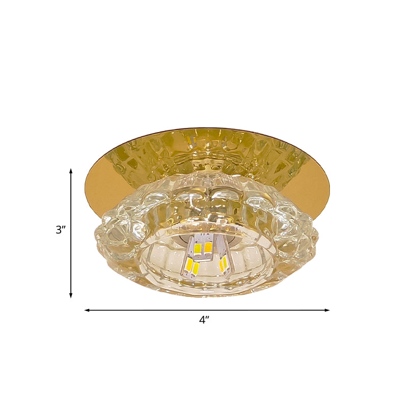 Flower Clear Faceted Crystal Flush Light Fixture Minimalist LED Corridor Close to Ceiling Lamp Clearhalo 'Ceiling Lights' 'Close To Ceiling Lights' 'Close to ceiling' 'Flush mount' Lighting' 813989