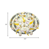 LED Flushmount Ceiling Lamp Modernist Fish and Flower Clear Crystal Lighting Fixture for Porch Clearhalo 'Ceiling Lights' 'Close To Ceiling Lights' 'Close to ceiling' 'Flush mount' Lighting' 813993