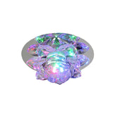 Clear Faceted Crystal Lotus Flush Ceiling Light Modern LED Lighting Fixture for Bedroom in Warm/White/Multi Color Light Clearhalo 'Ceiling Lights' 'Close To Ceiling Lights' 'Close to ceiling' 'Flush mount' Lighting' 814000