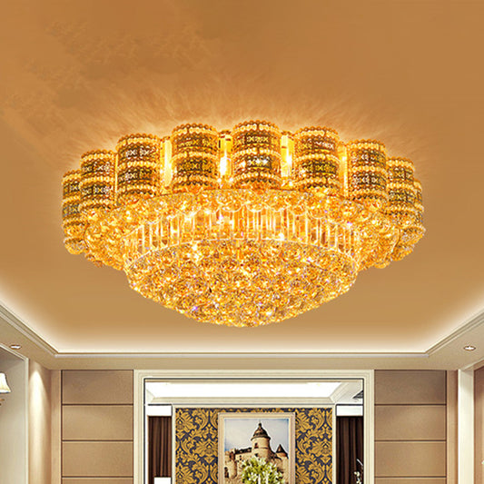 7-Bulb Blossom Flush Ceiling Light Minimal Gold Finish Crystal Ball Flush Mount Lighting Fixture Gold Clearhalo 'Ceiling Lights' 'Close To Ceiling Lights' 'Close to ceiling' 'Flush mount' Lighting' 814129