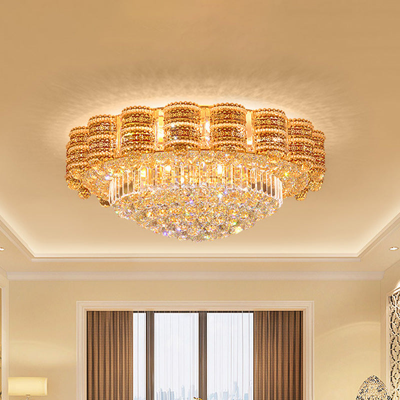 7-Bulb Blossom Flush Ceiling Light Minimal Gold Finish Crystal Ball Flush Mount Lighting Fixture Clearhalo 'Ceiling Lights' 'Close To Ceiling Lights' 'Close to ceiling' 'Flush mount' Lighting' 814130