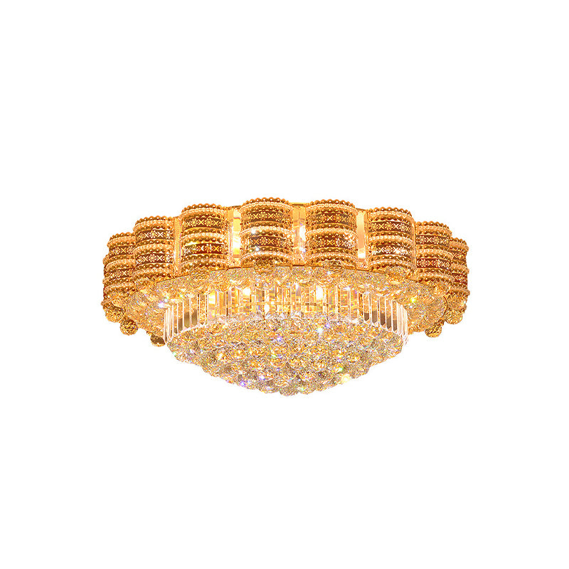 7-Bulb Blossom Flush Ceiling Light Minimal Gold Finish Crystal Ball Flush Mount Lighting Fixture Clearhalo 'Ceiling Lights' 'Close To Ceiling Lights' 'Close to ceiling' 'Flush mount' Lighting' 814131