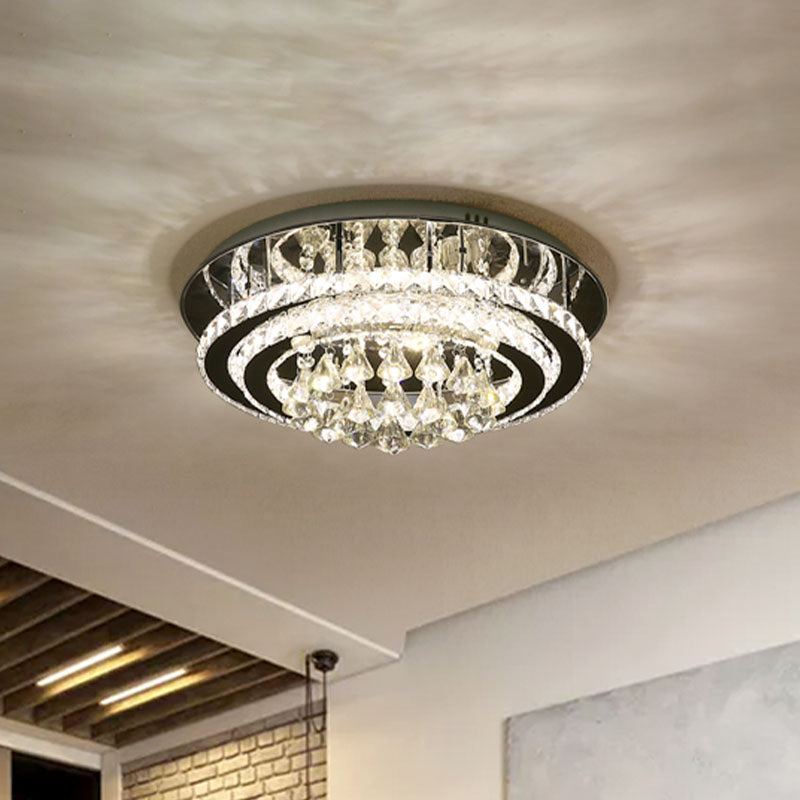 LED Teardrop Flush Mount Spotlight Minimal Chrome Finish Faceted Crystal Ceiling Light Clearhalo 'Ceiling Lights' 'Close To Ceiling Lights' 'Close to ceiling' 'Flush mount' Lighting' 814183