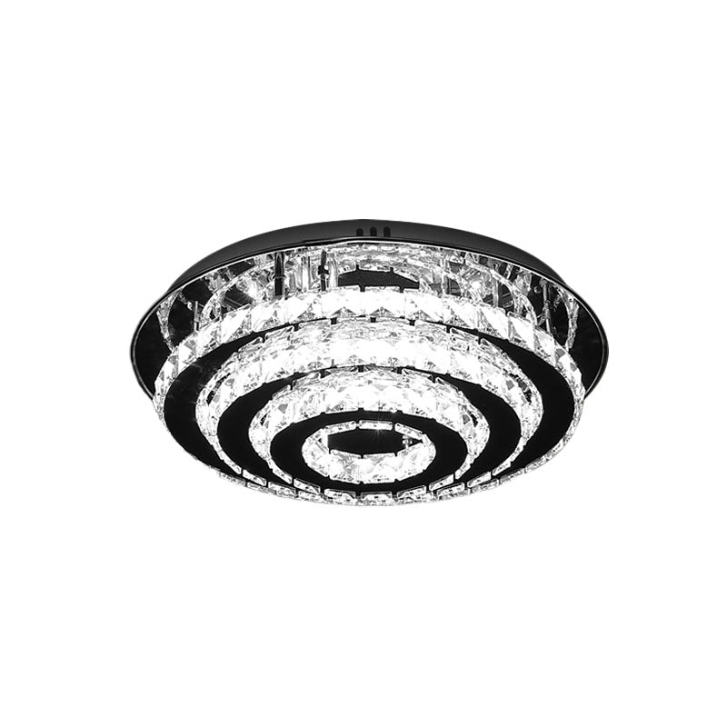 Tiered Ring Crystal Flush Mount Light Fixture Simple Style LED Bedroom Ceiling Flush in Chrome Clearhalo 'Ceiling Lights' 'Close To Ceiling Lights' 'Close to ceiling' 'Flush mount' Lighting' 814188