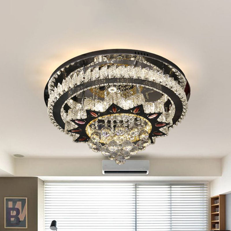 Nickel Icycle Flushmount Modernism Clear Crystal Ball LED Bedroom Close to Ceiling Light Nickel Clearhalo 'Ceiling Lights' 'Close To Ceiling Lights' 'Close to ceiling' 'Flush mount' Lighting' 814194