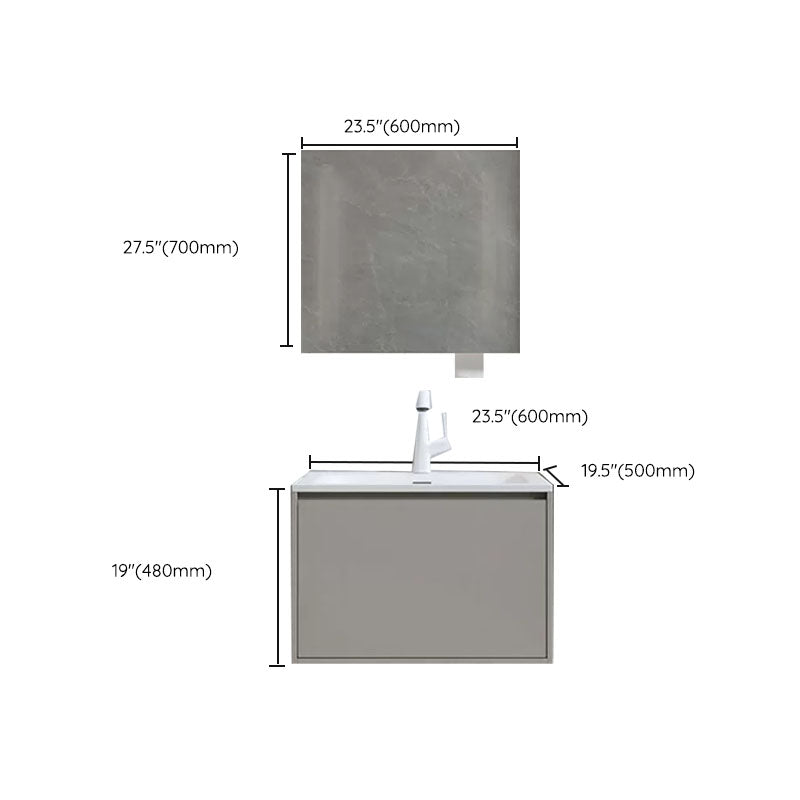 Modern Bathroom Sink Vanity Stainless Steel Wall-Mounted with Soft Close Door Clearhalo 'Bathroom Remodel & Bathroom Fixtures' 'Bathroom Vanities' 'bathroom_vanities' 'Home Improvement' 'home_improvement' 'home_improvement_bathroom_vanities' 8141959